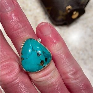Jamie Joseph turquoise ring with diamond accent